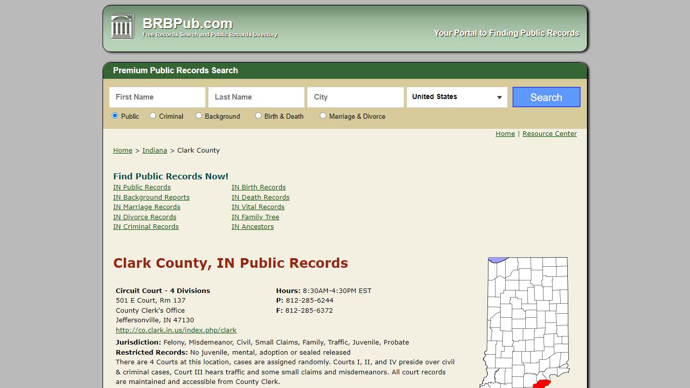 Clark County Public Records | Search Indiana Government Databases