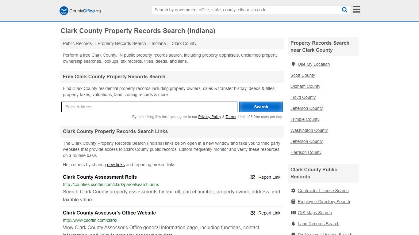 Clark County Property Records Search (Indiana) - County Office